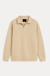 Oversized Knitted Full Polo - Dune